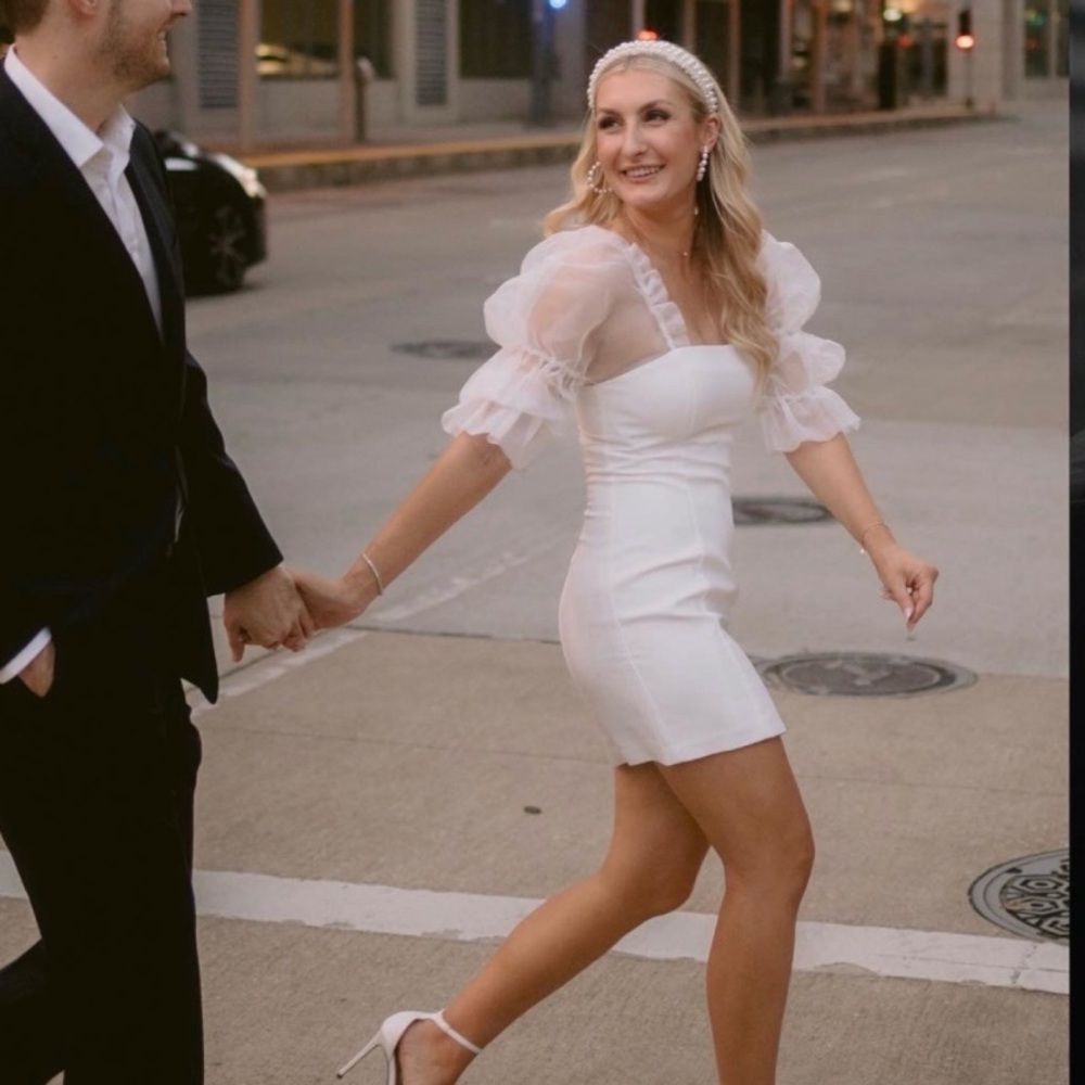 Amanda Uprichard x PYRMD Tia mini dress in ivory size medium - Picture 2 of 16